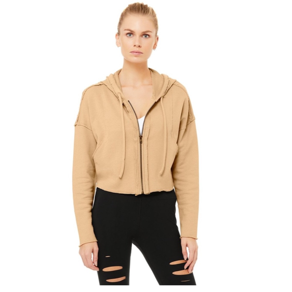 ALO YOGA Cruiser Crop Jacket Putty Size Small